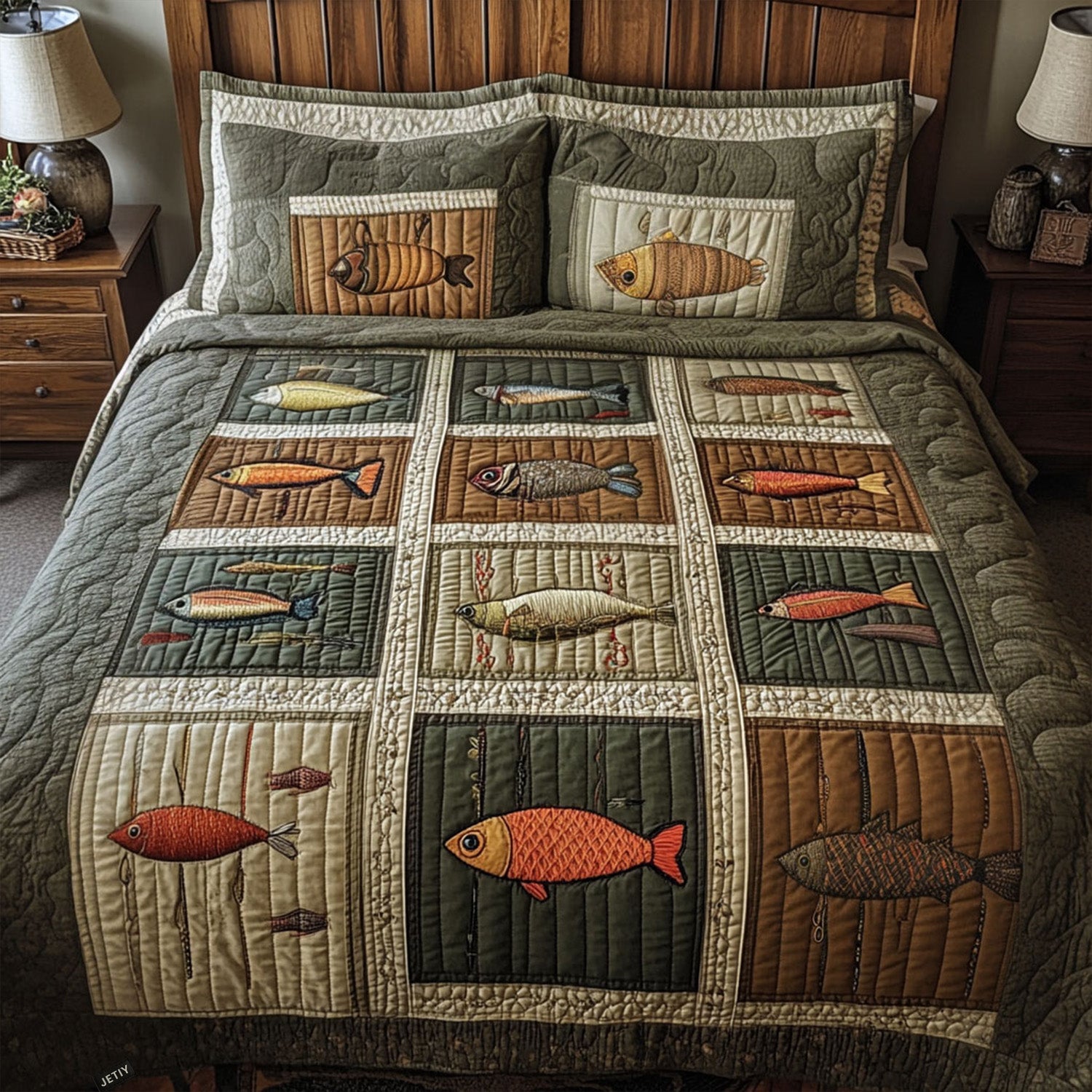All About the Catch Quilted Bedding Set Bedroom Decorations Awesome Fishing Lover Gift Ideas