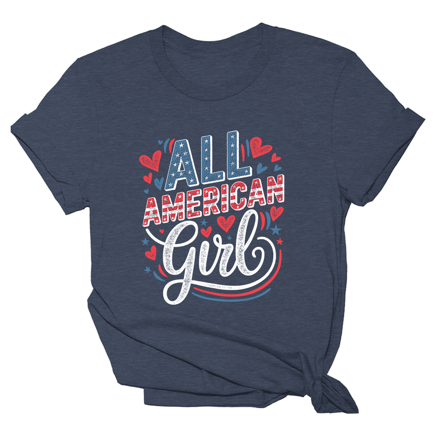 All American Girl Shirt Women's Patriotic T-Shirt Gifts For Girlfriend Anniversary Gift for Men All American Girl Shirt Women's Patriotic T-Shirt Gifts For Girlfriend Anniversary Gift for Men