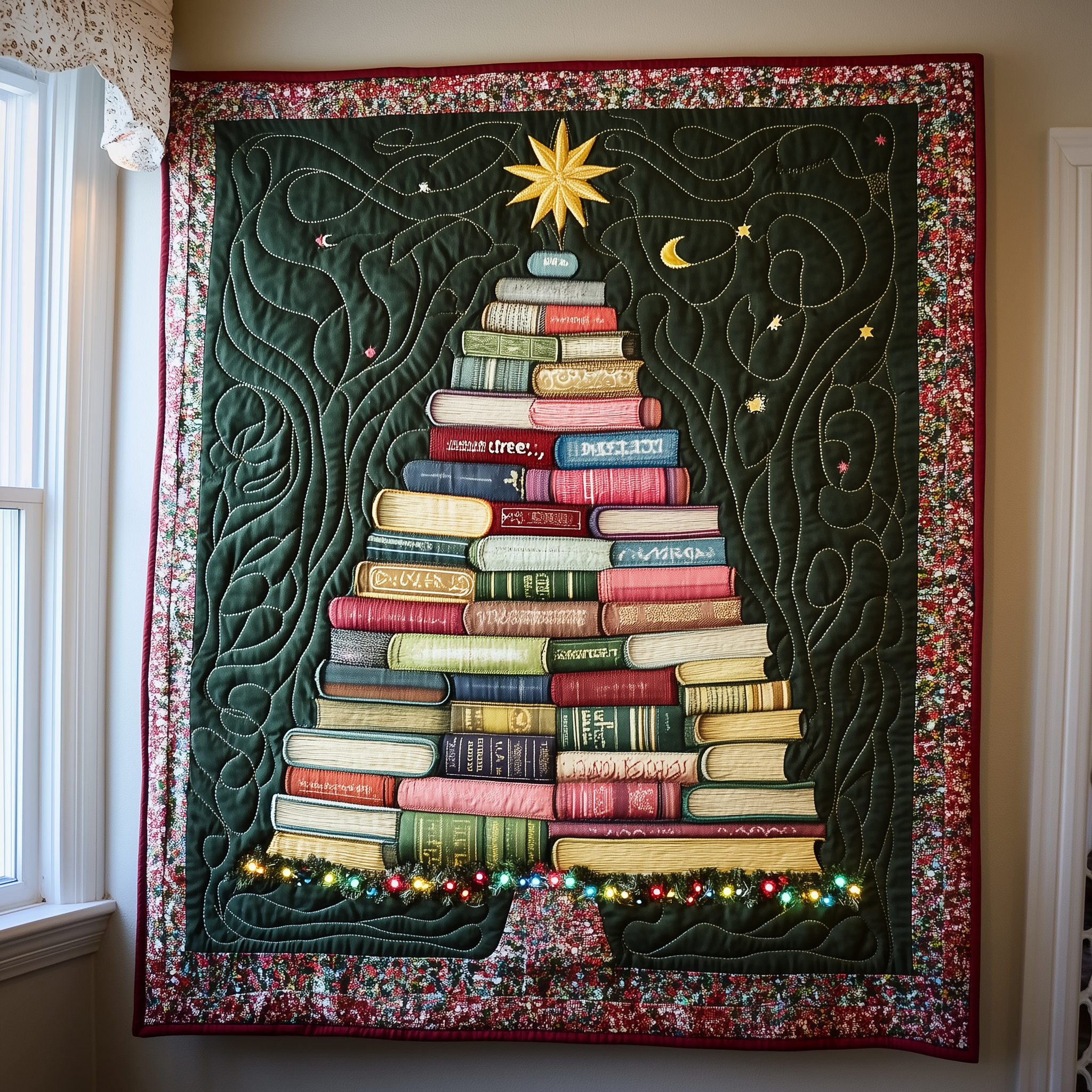 All Booked For Christmas Warm Quilted Blanket Pine Tree Great Book Lover Gifts For Xmas Holiday
