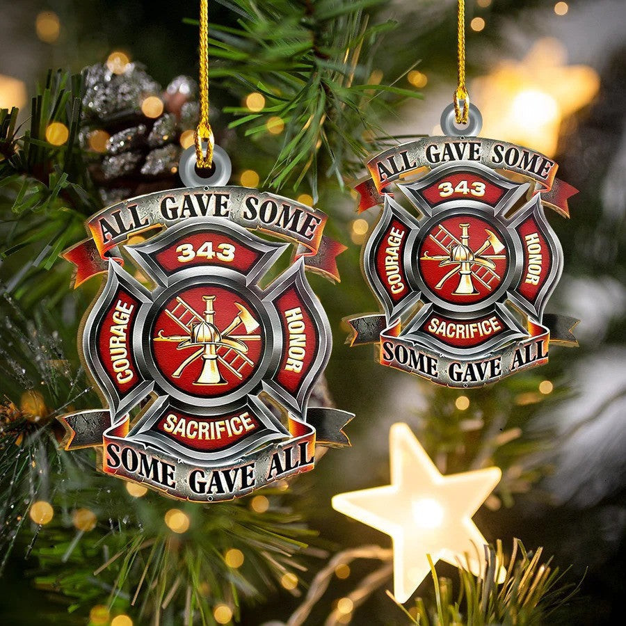 All Gave Some Gave All Firefighter Logo Ornament Acrylic Flat Firefighter Keychain