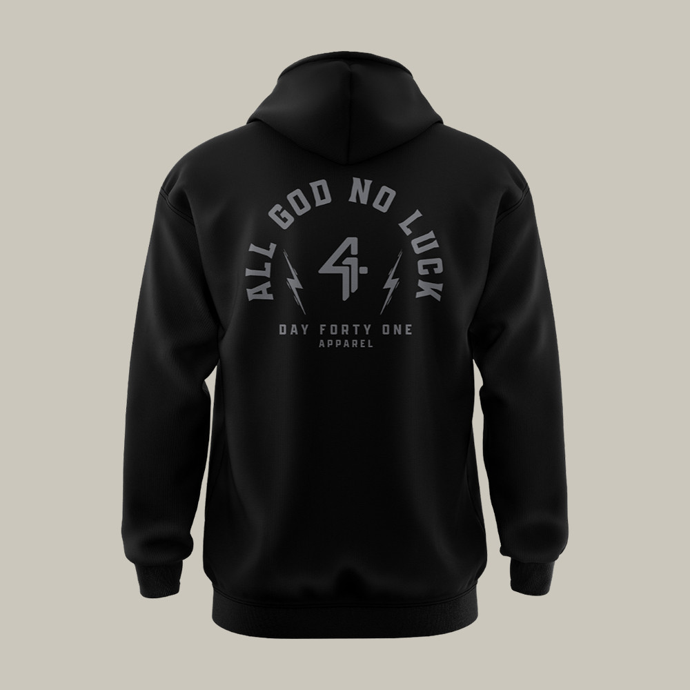 All God No Luck Day Forty One Hoodie Christian Apparel Faith Gift For Him