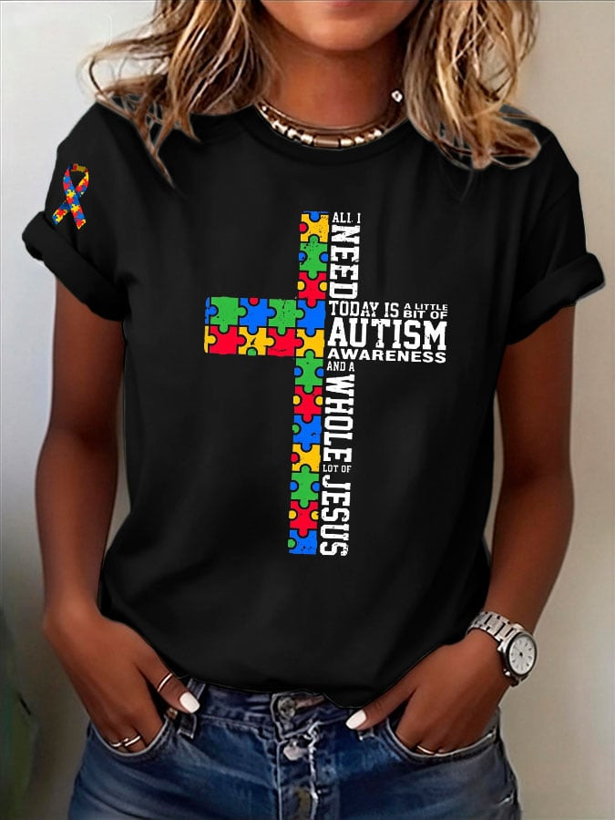 All I Need Today Is A Little Bit Of Autism Awareness T-Shirt Love Support Apparel Autism Gift