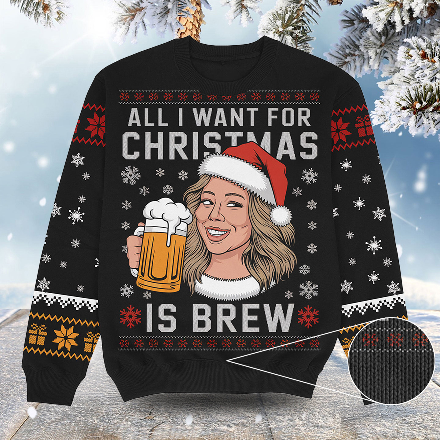 All I Want For Christmas Is Brew Ugly Sweater Cute Xmas Clothes Gift Ideas For Grown Son