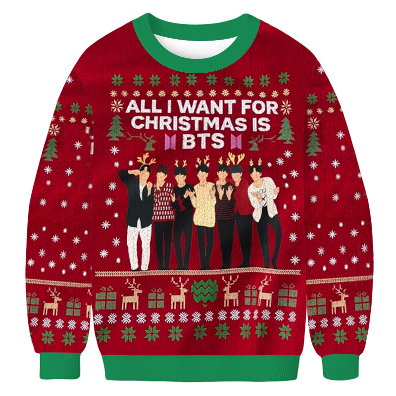 All I Want For Christmas Is Bts Christmas Ugly Sweater Winter Apparel Army Christmas Gifts