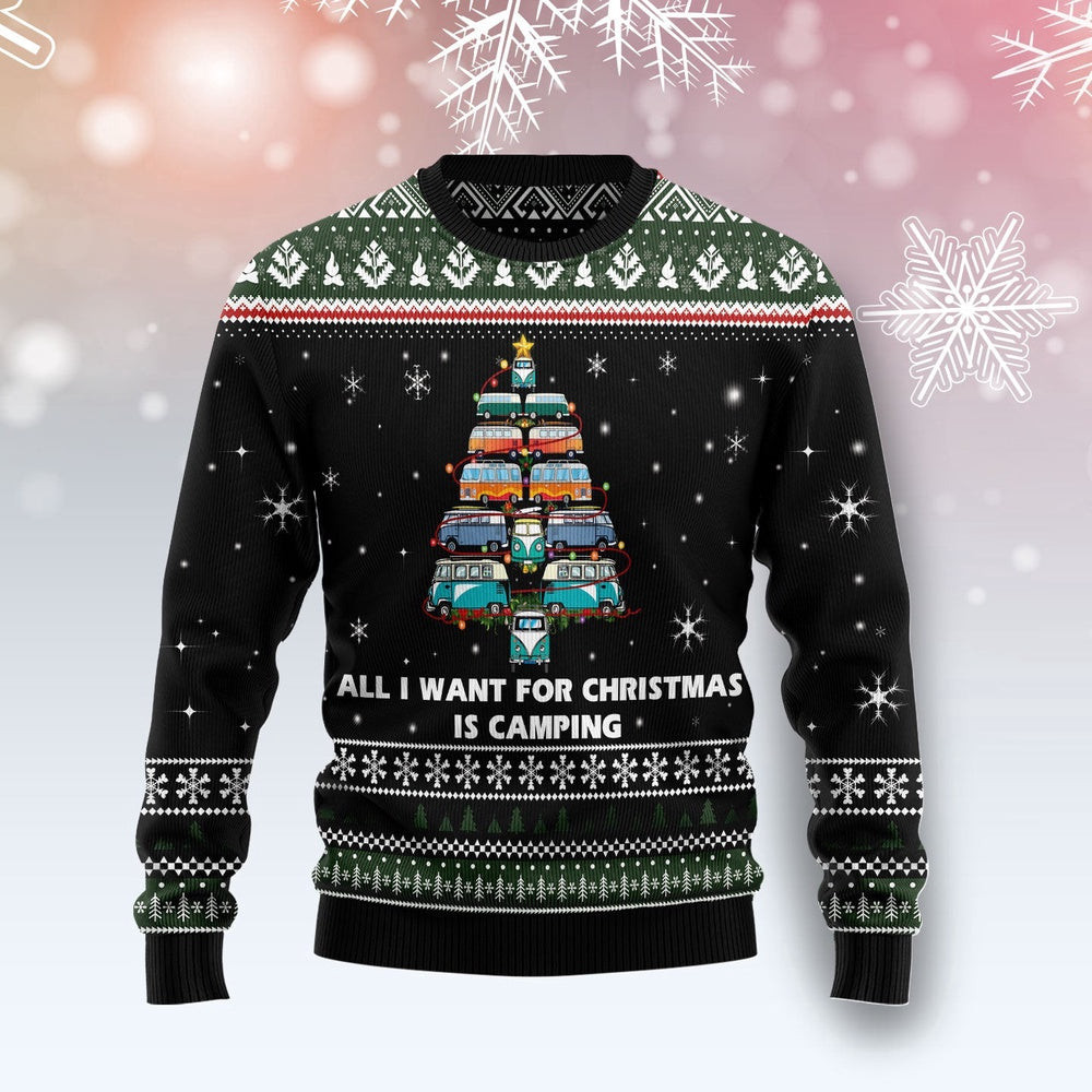 All I Want for Christmas Is Camping Ugly Christmas Sweater Gift for Christmas