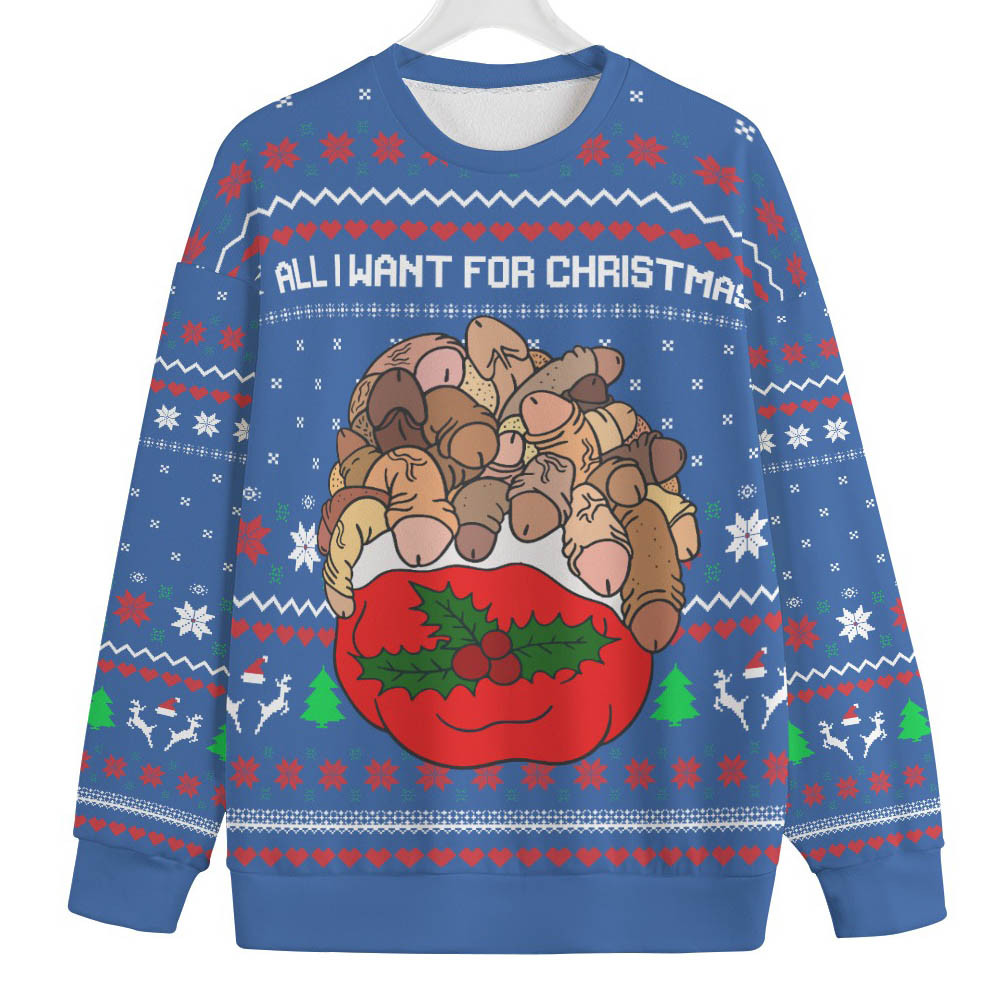 All I Want For Christmas Is Inappropriate Mens Big And Tall Christmas Sweater Personalized Christmas Sweatshirt Gift for Family