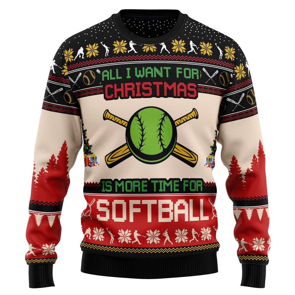 All I Want for Christmas Is More Time for Softball Ugly Christmas Sweater Christmas Gift