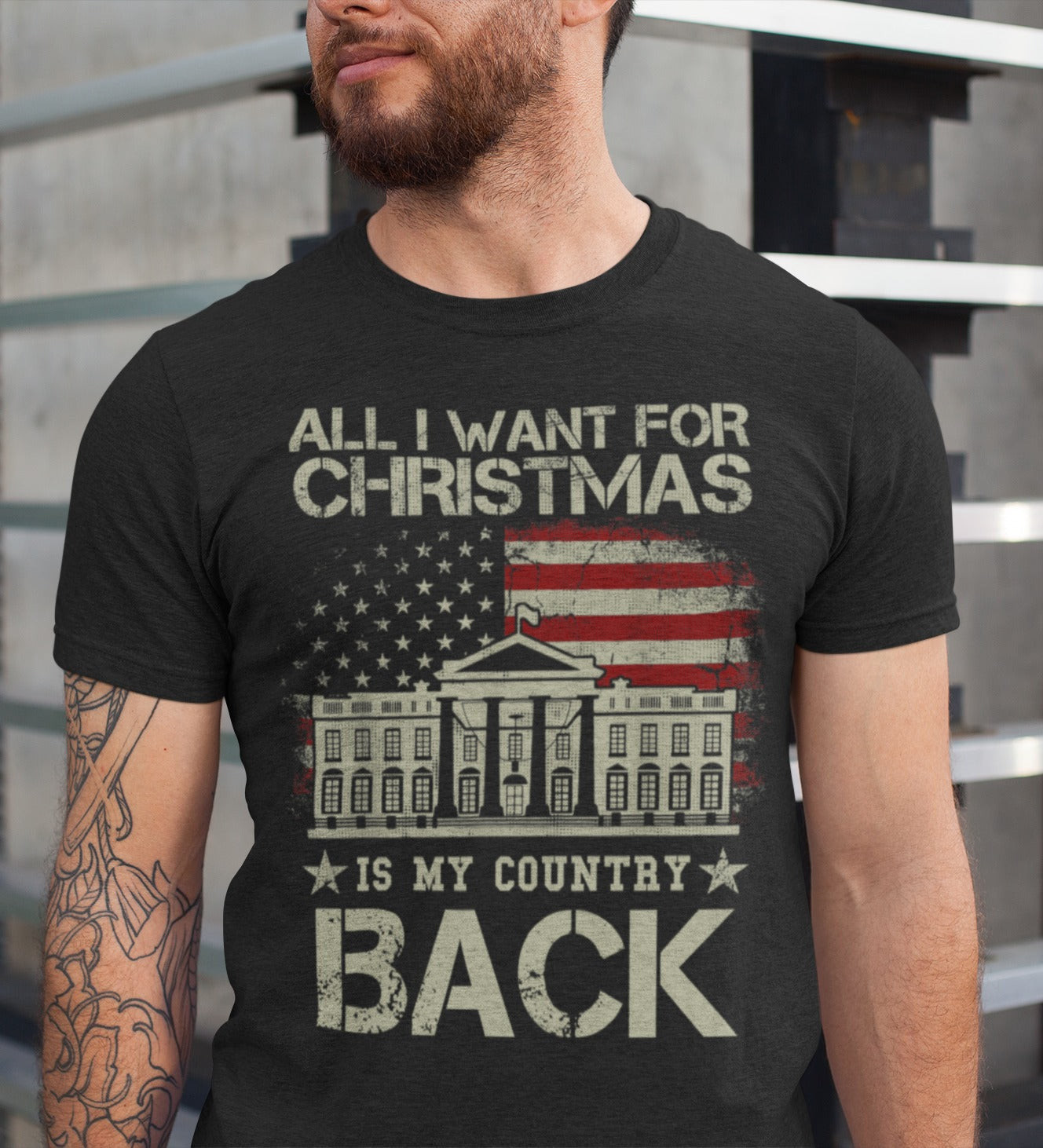 All I Want For Christmas Is My Country Back Shirt Patriotic White House T-Shirt All I Want For Christmas Is My Country Back Shirt Patriotic White House T-Shirt