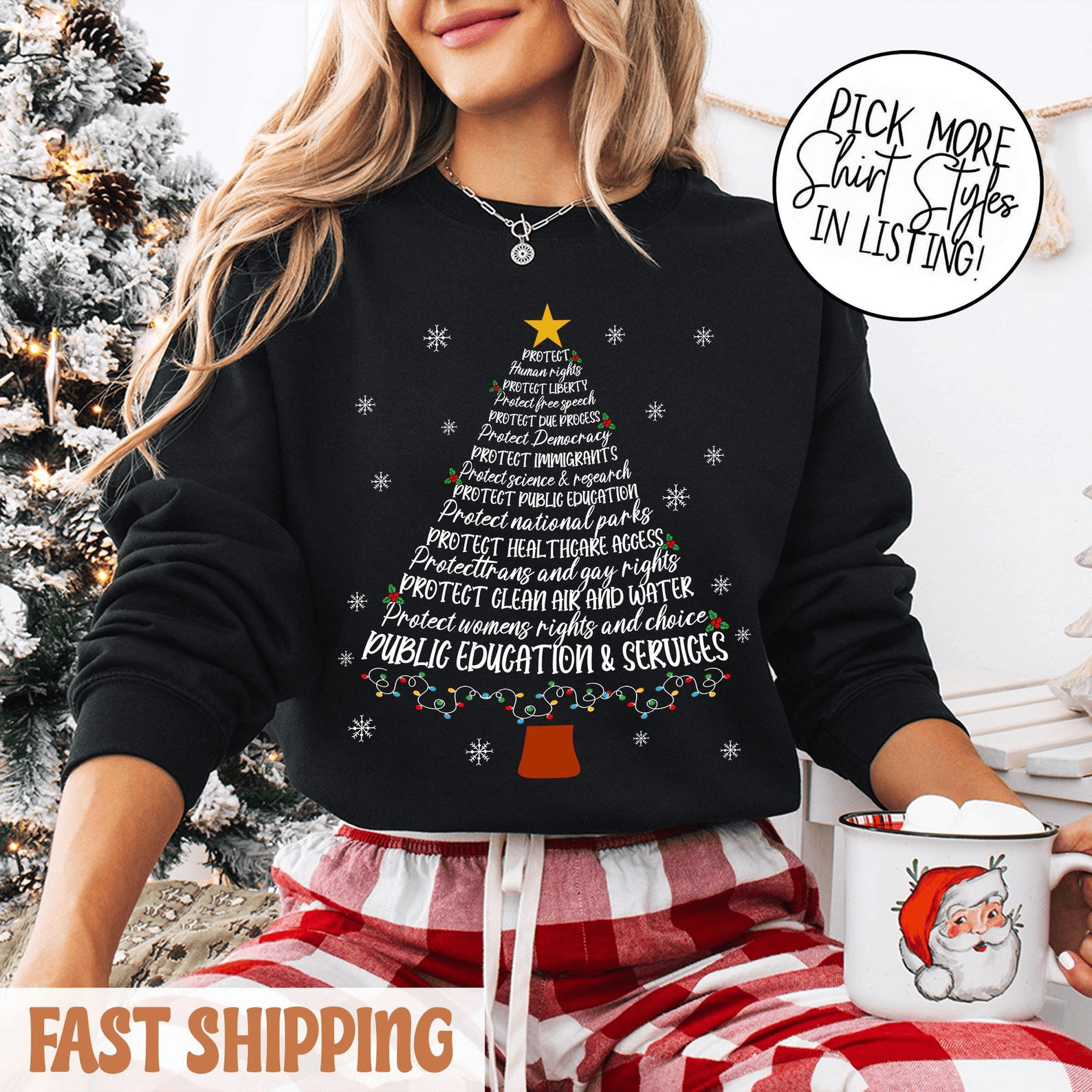 All I Want For Christmas Is New President Sweatshirt Protect Democracy Christmas Gift for My Wife