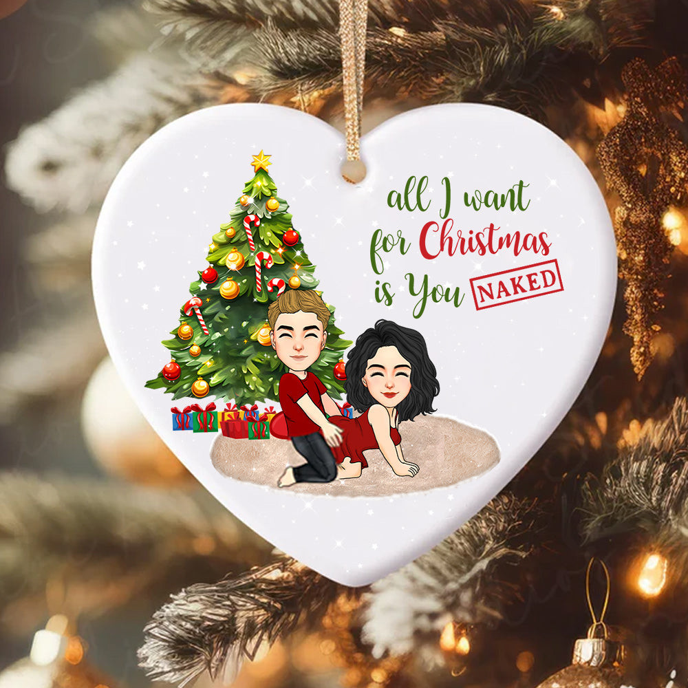 All I Want For Christmas Is You Naked Christmas Ornament Xmas Decor Funny Christmas Ornaments