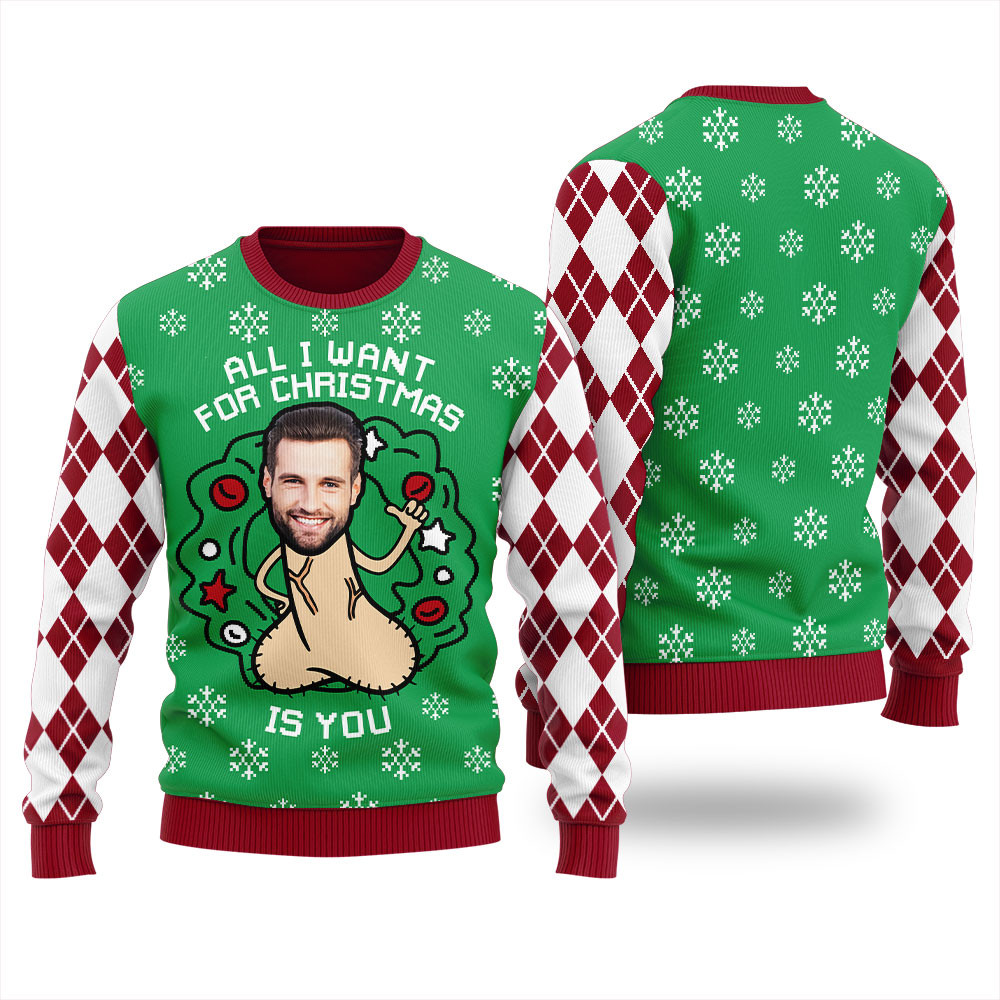 All I Want For Christmas Is You Naughty Christmas Sweater Casual Winter Sweatshirt for Daily Comfort