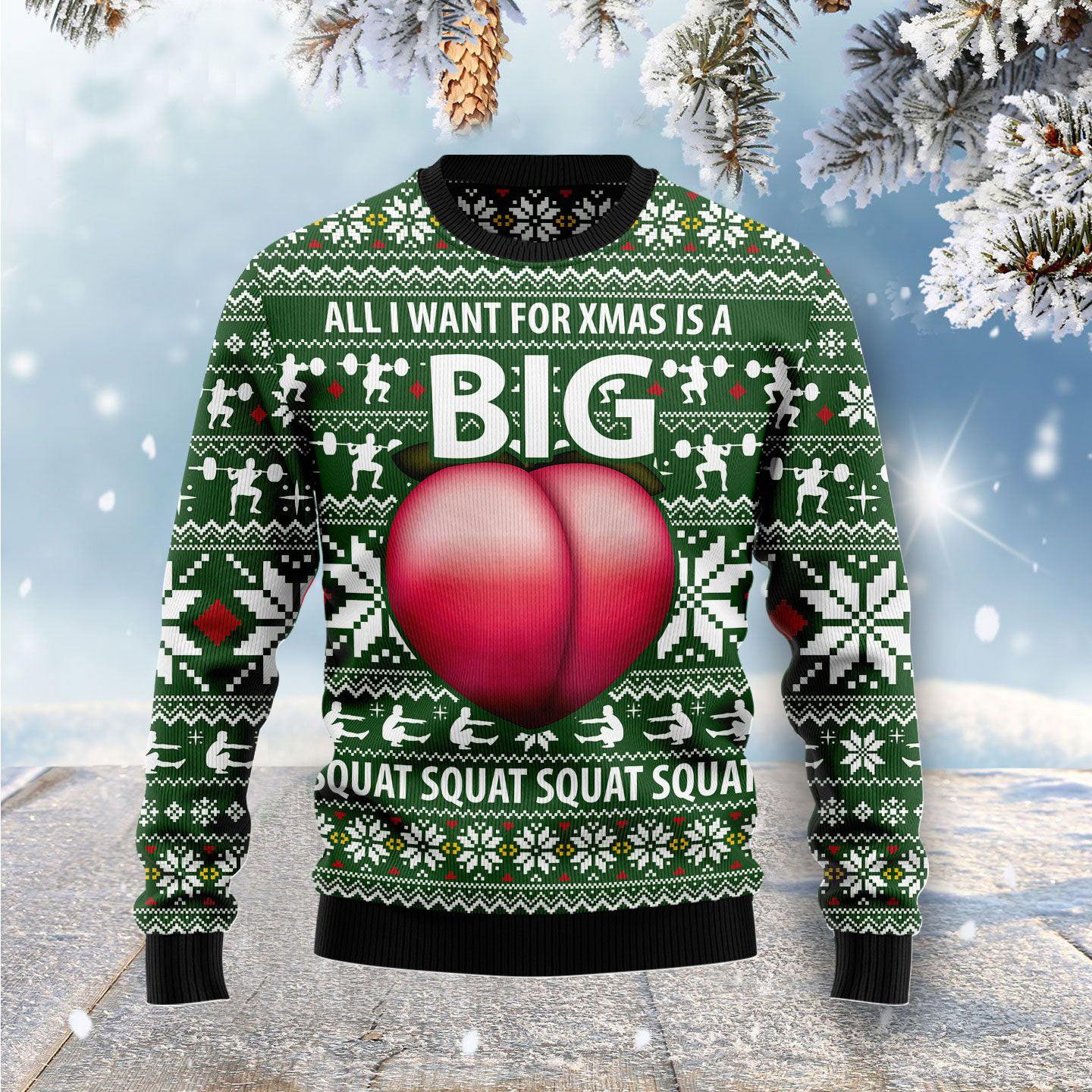 All I Want For Xmas Is A Big Peach Ugly Sweater Big Booty Ugly Christmas Sweater Xmas Gift Idea