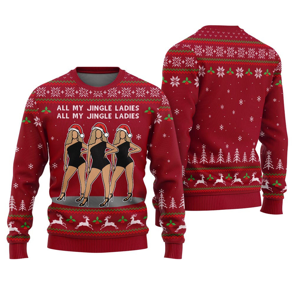 All My Jingle Ladies Ugly Holiday Sweater Trending Christmas Merch Gift 2025 Collection