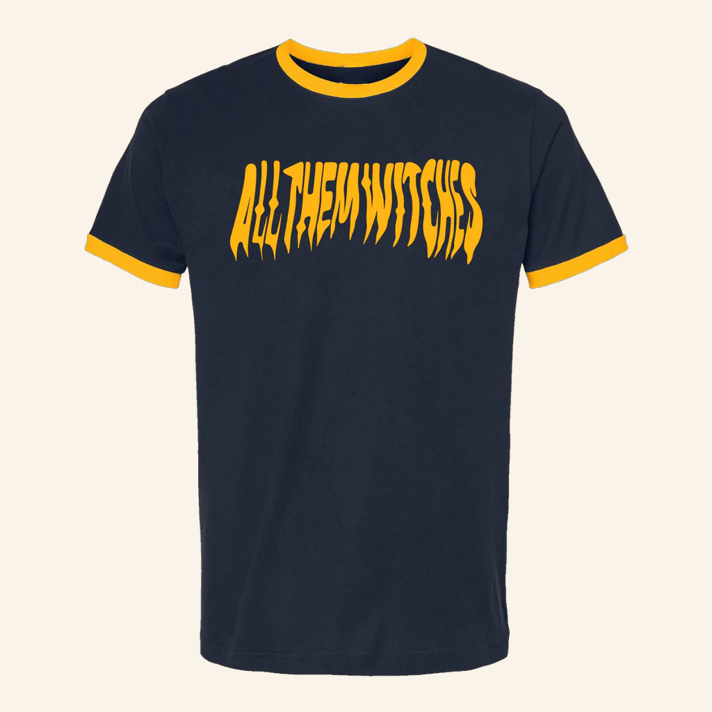 All Them Witches Merch Navy Drip Ringer T-Shirt All Them Witches Shirt Gifts For Rock Fans