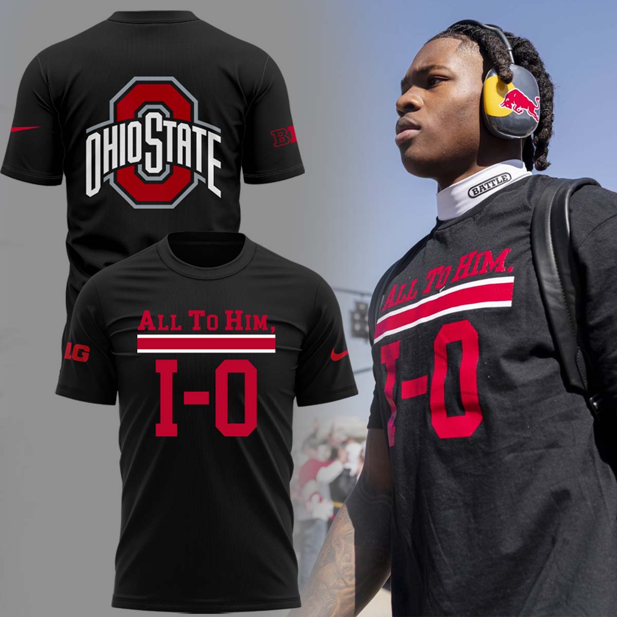 All To Him, I-O Ohio Buckeyes Black T-Shirt Best Gift For Friend