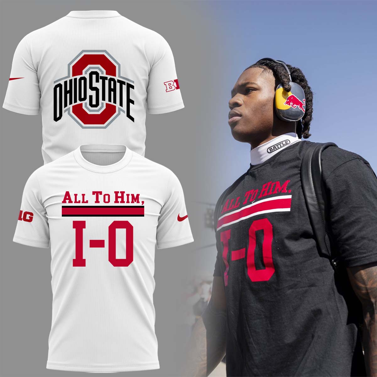 All To Him, I-O Ohio Buckeyes White T-Shirt Present For Fan