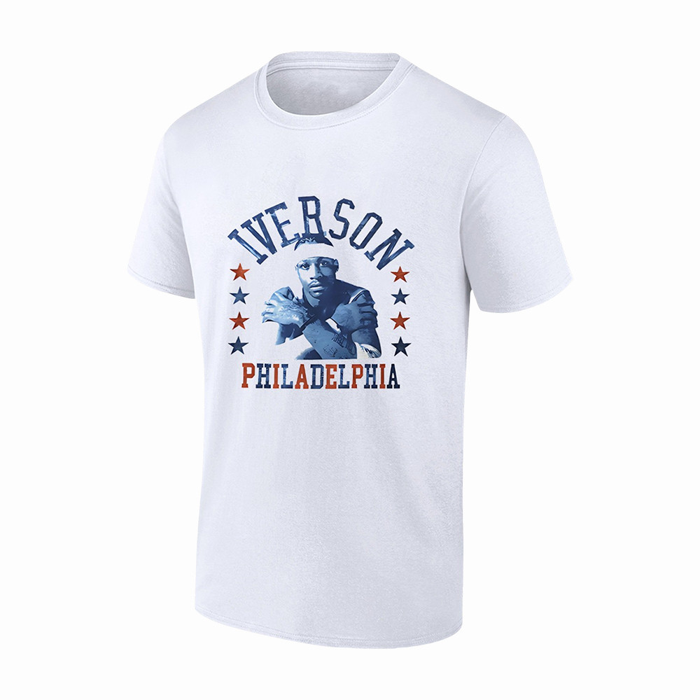 Allen Iverson Philadelphia 76ers Basketball T-Shirt Game Day Clothing Basketball Fans Gear