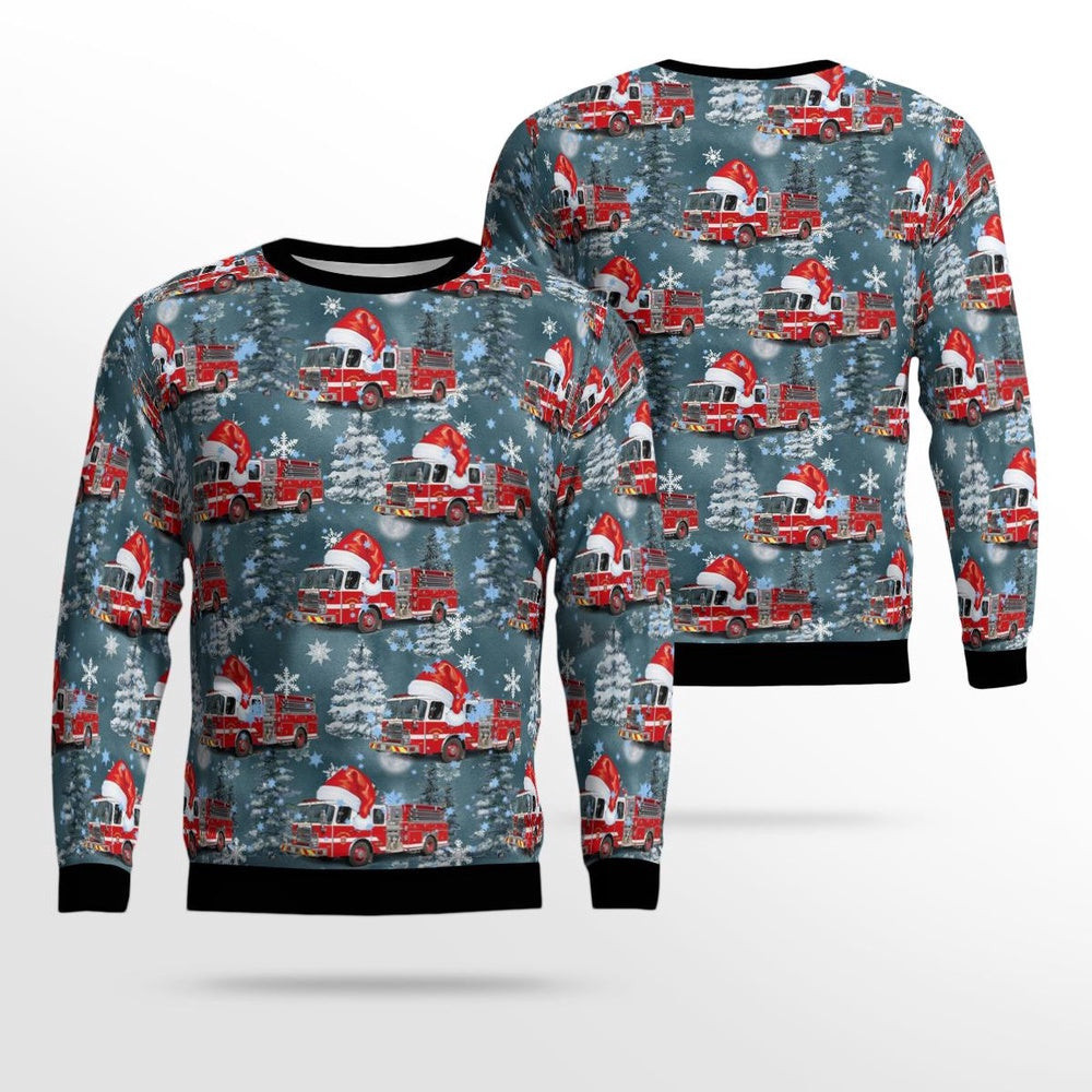 Allenstown New Hampshire Allenstown Fire Department AOP Ugly Sweater Xmas Unisex Sweater Christmas Gifts for Men Women
