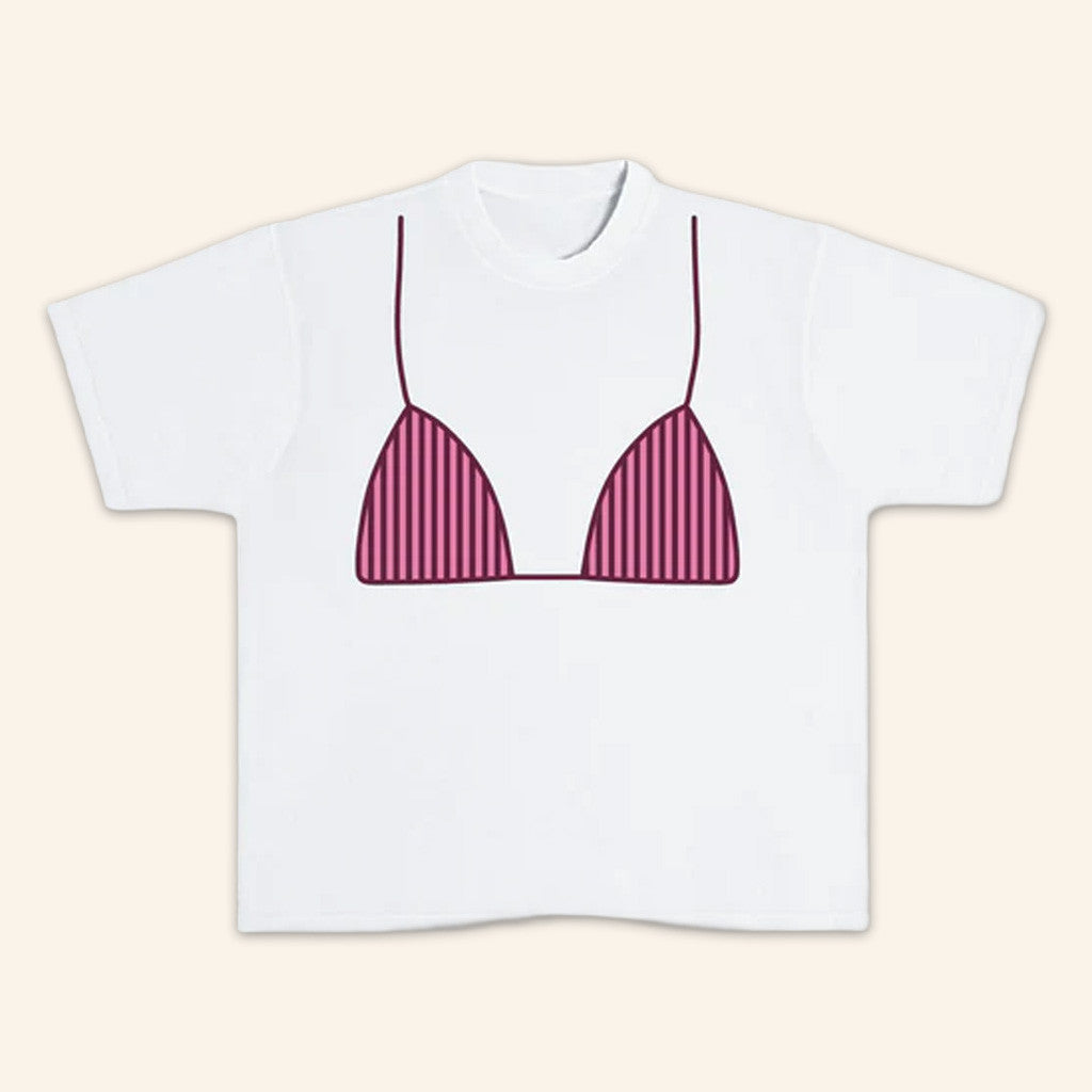 Allie Rose Co Merch Pink Striped Bikini T-Shirt Gift Ideas For Girlfriend