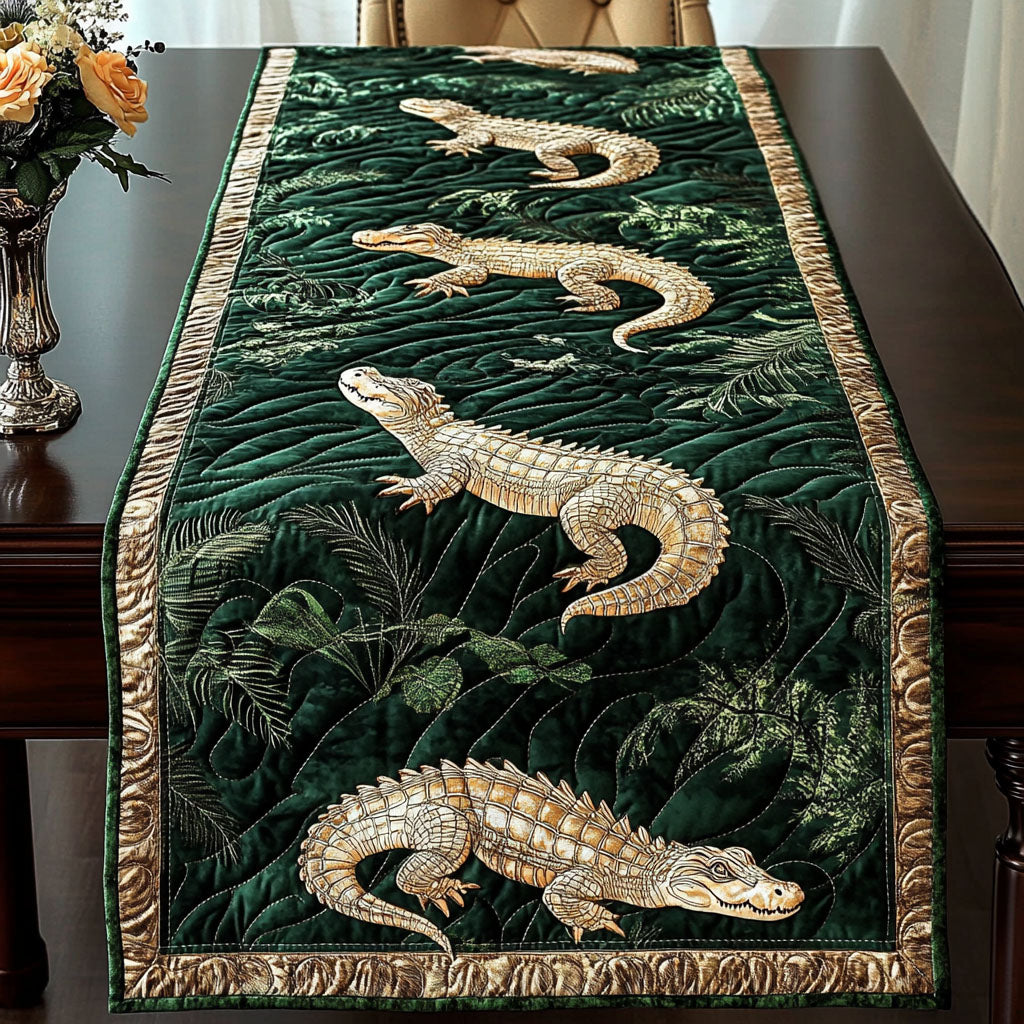 Alligator Adventure Quilted Table Runner Dining Table Decor Alligator Themed Gifts