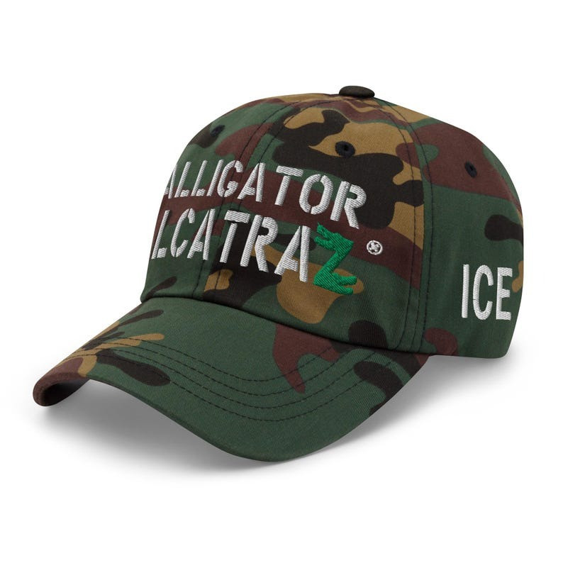 Alligator Alcatraz Camo Hat Embroidered Funny Alligator Hat Good Gifts For Boyfriend
