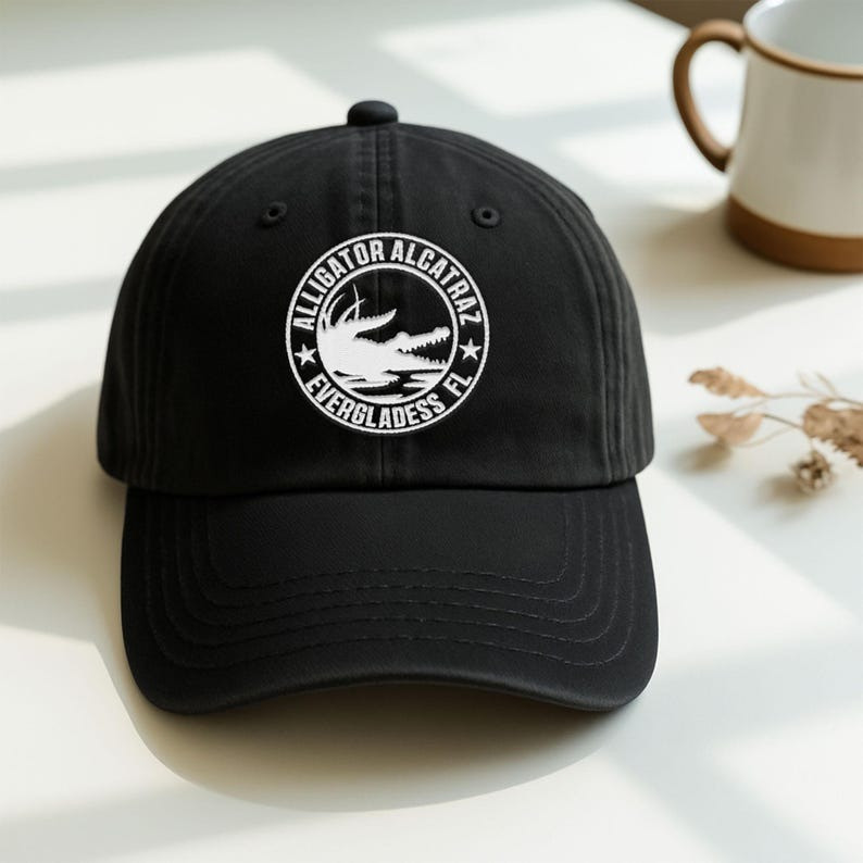 Alligator Alcatraz Embroidered Hat Florida Everglades Hat Gift Ideas For Father