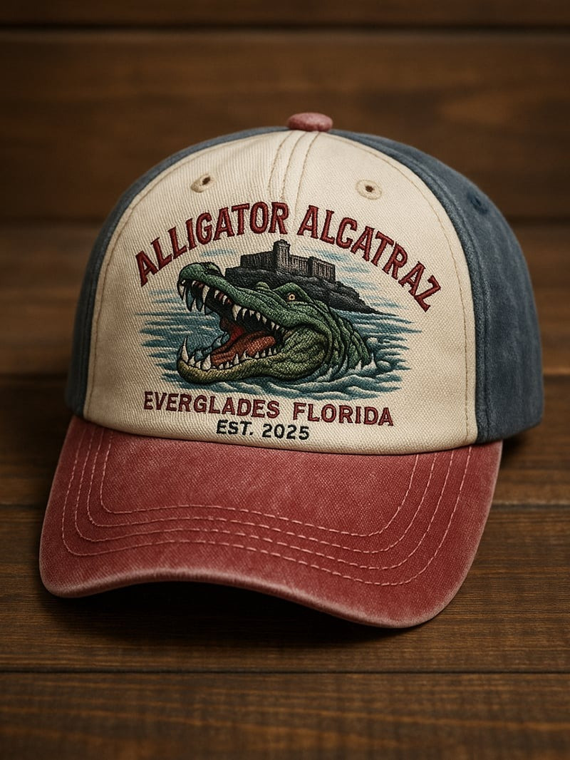 Alligator Alcatraz Funny Florida Everglades Est 2025 Hat