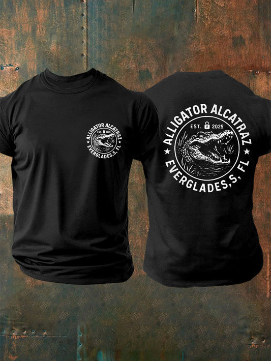 Alligator Alcatraz Funny Florida Everglades T-Shirt Dark Humor Tee Gift Ideas For Brothers