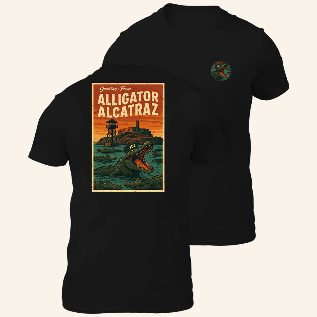 Alligator Alcatraz Merch Greetings From Alligator Alcatraz Black Shirt Gifts For Men