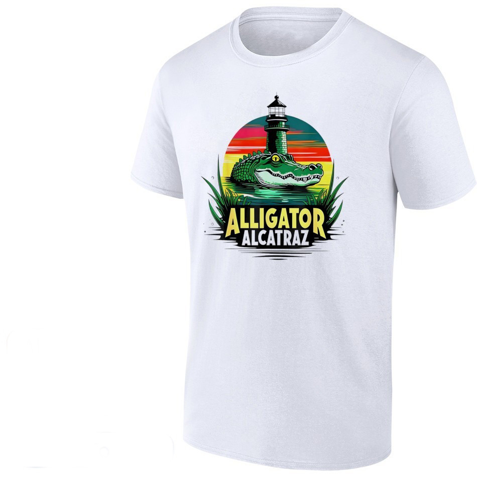 Alligator Alcatraz Retro Alcatraz T-Shirt Everglades Florida Parody Shirt Best Gifts For Him