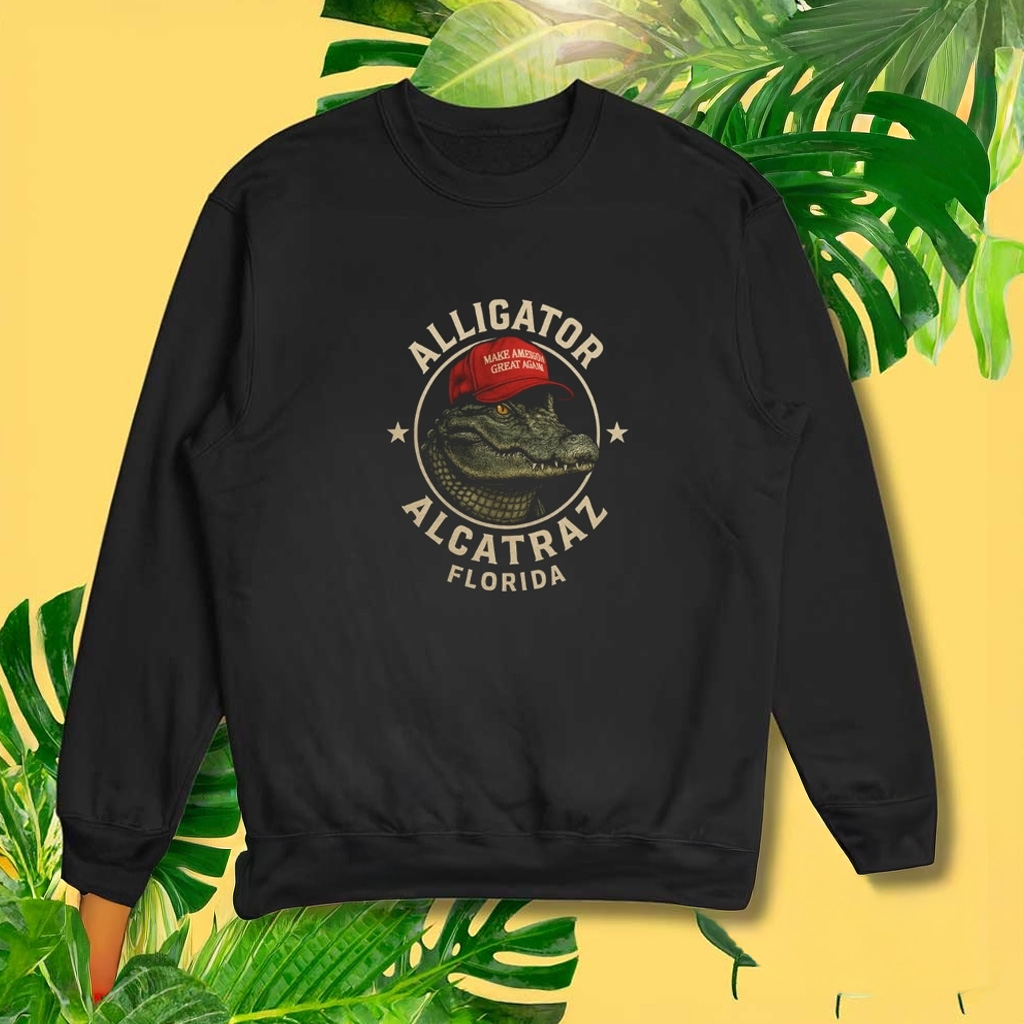 Alligator Alcatraz Sweatshirt For Trump Supporters MAGA Patriotic Sweatshirt Gifts For Dad Alligator Alcatraz Sweatshirt For Trump Supporters MAGA Patriotic Sweatshirt Gifts For Dad
