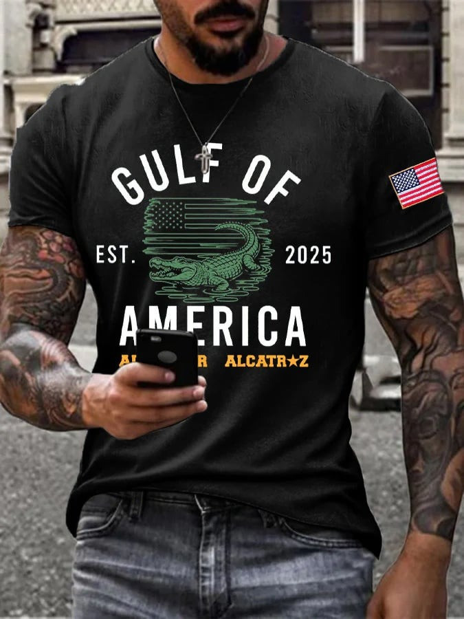 Alligator Alcatraz T-Shirt Gulf Of America Shirt Patriotic Gifts For Him