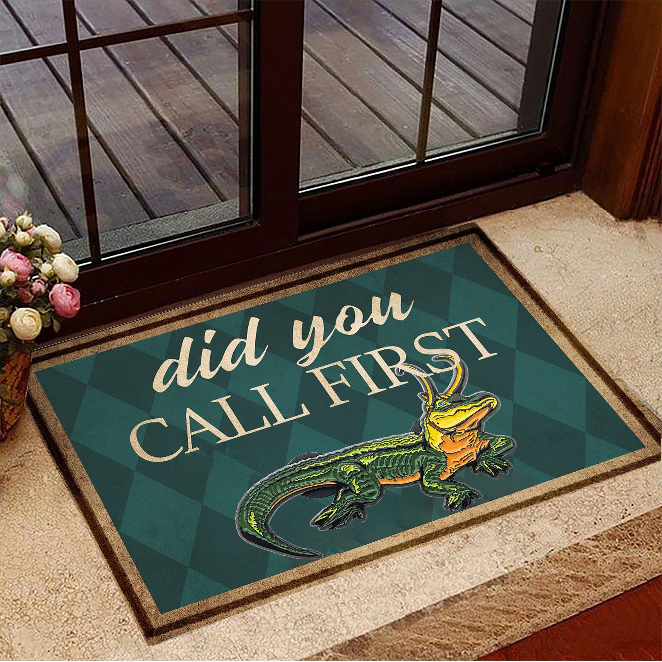 Alligator Loki Did You Call First Doormat Funny Door Mats Alligator Loki Merch