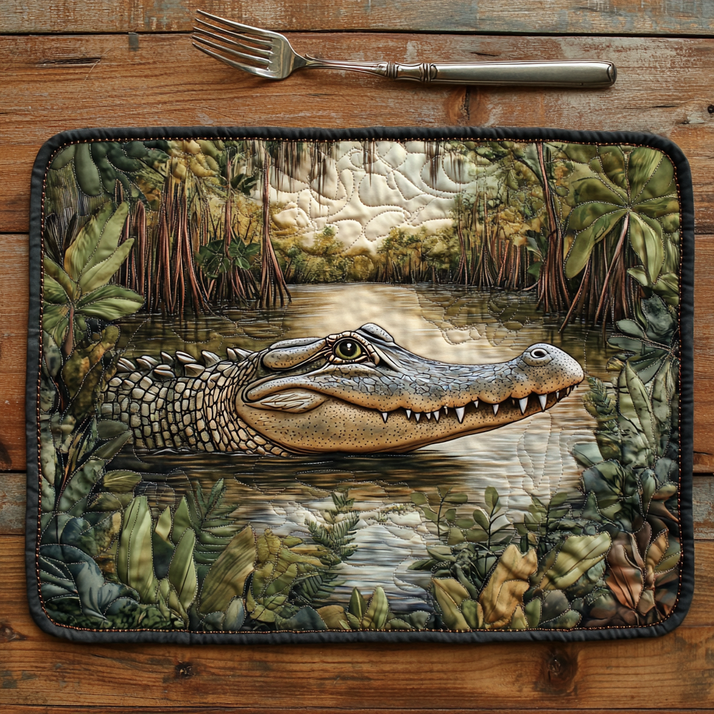 Alligator National Park Quilted Place Mat Christmas Home Dec Alligator Gift Shop