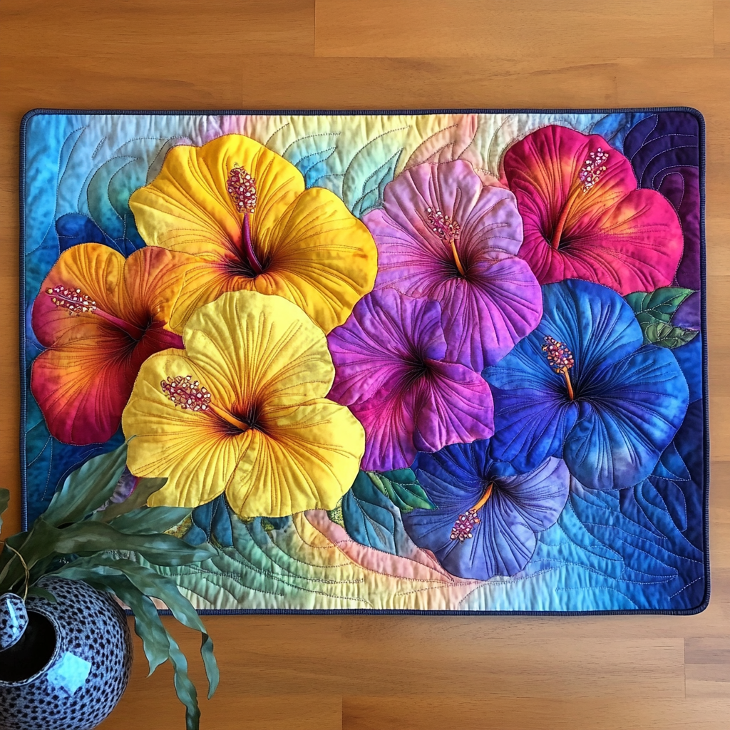 Aloha Beauty Quilted Place Mat House Decor Items Sunflower Theme Gifts Merchandise