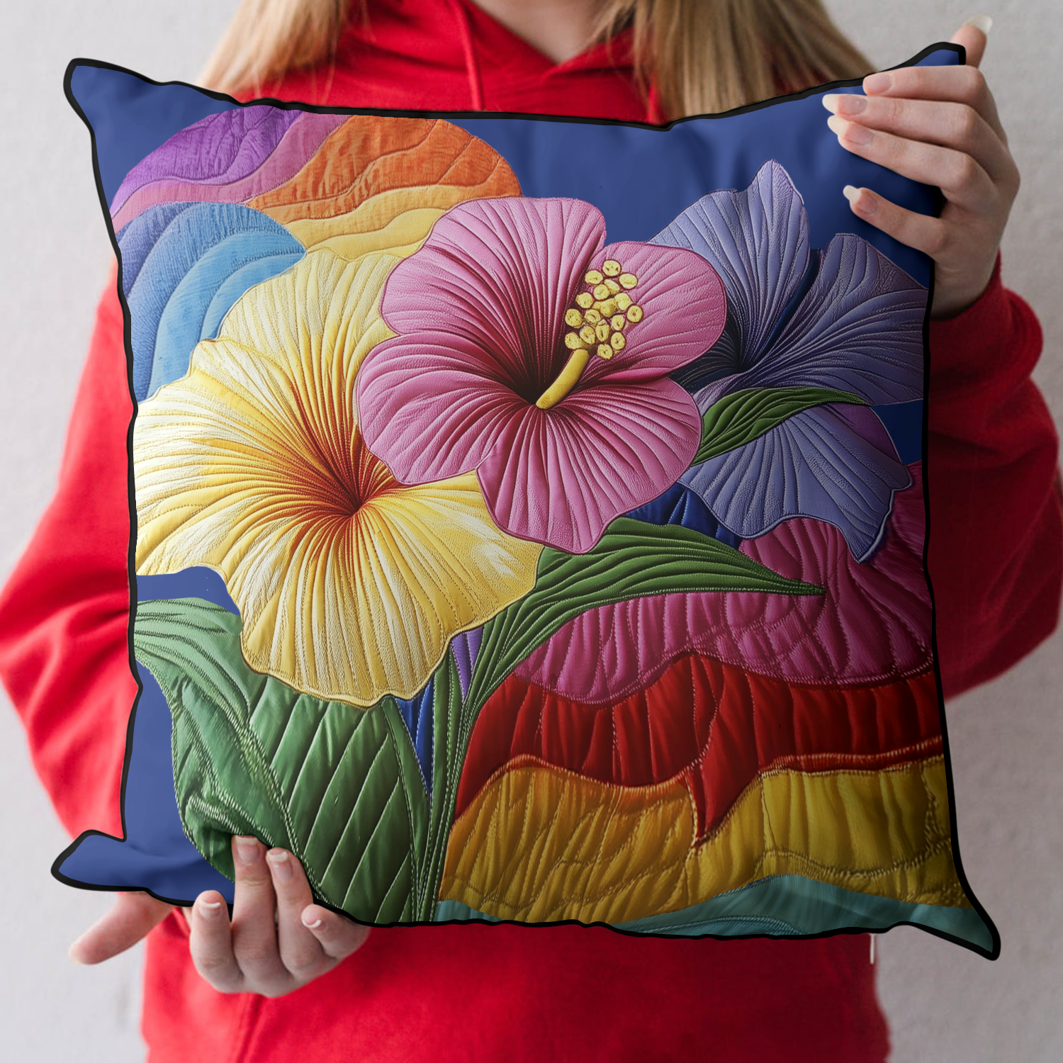 Aloha Blossom Quilted Pillow Case Throw Pillow Case Covers Christmas Flower Gifts