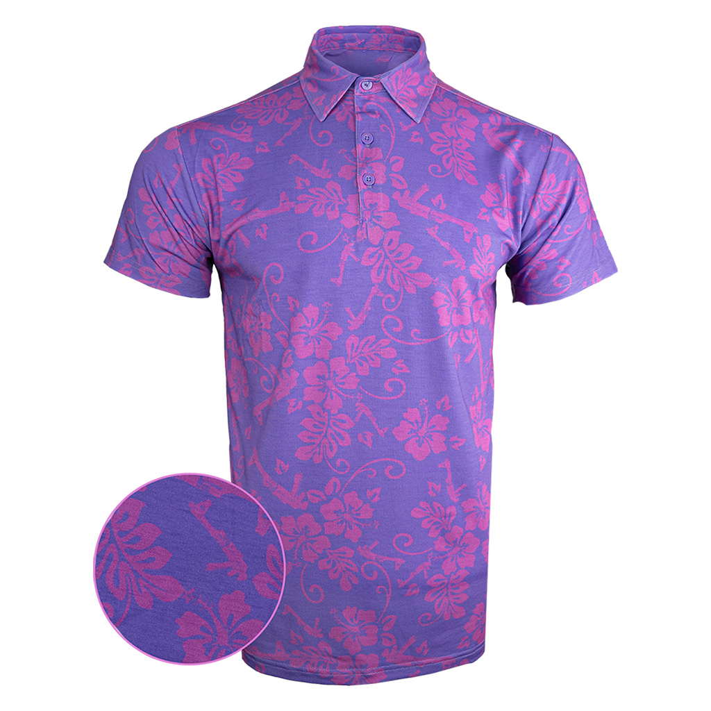 Aloha Purple Polo Shirt Tactical Tropical Print Polo Shirt Pro Gun Rights Merch Father Gifts Aloha Purple Polo Shirt Tactical Tropical Print Polo Shirt Pro Gun Rights Merch Father Gifts