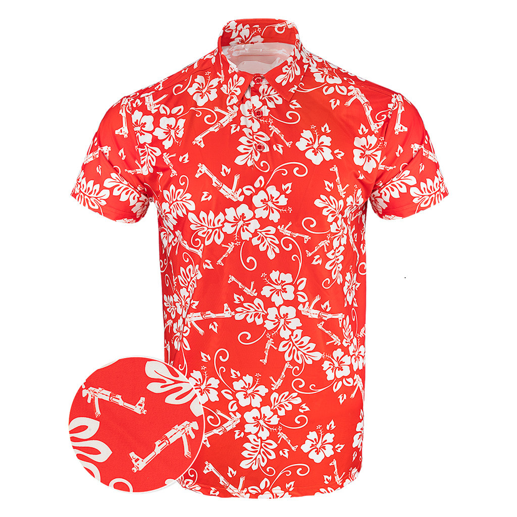 Aloha Red Polo Shirt Tactical Tropical Print Polo Shirt Pro Gun Rights Merch Dad Christmas Gifts Aloha Red Polo Shirt Tactical Tropical Print Polo Shirt Pro Gun Rights Merch Dad Christmas Gifts
