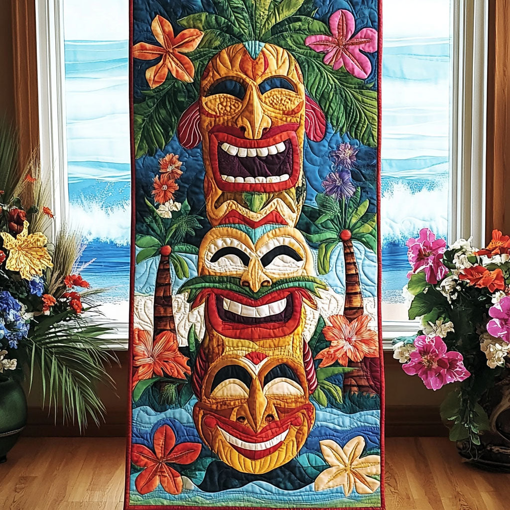 Aloha Spirit Quilted Table Runner Floral Table Cover Family Holiday Gifts