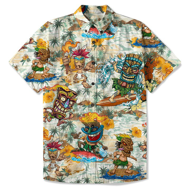 Aloha Tiki Mask Pattern Aloha Hawaiian 2025 Hawaiian Shirt