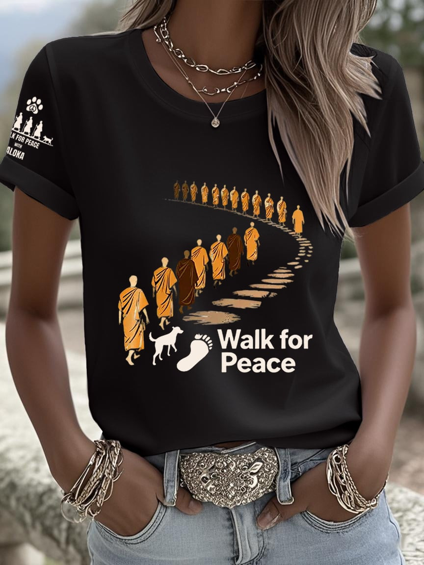 Aloka The Peace Dog Merch Buddhist Monks Walk For Peace Shirt Monks And Aloka Apparel Mom Gifts