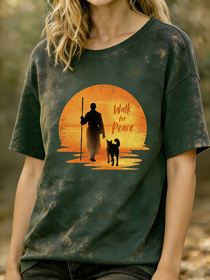 Aloka The Peace Dog Merch Buddhist Monks Walk For Peace Shirt Peace Walk Event T-Shirt Gifts