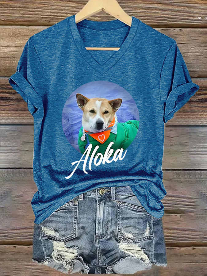Aloka The Peace Dog Merch Buddhist Monks Walk For Peace V-Neck Shirt Gifts For Women's