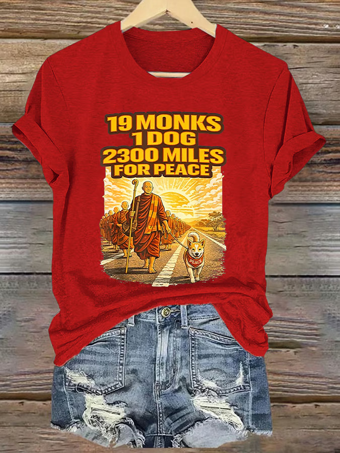 Aloka The Peace Dog Merch Walk For Peace 19 Monks 1 Dog 2300 Miles For Peace Shirt
