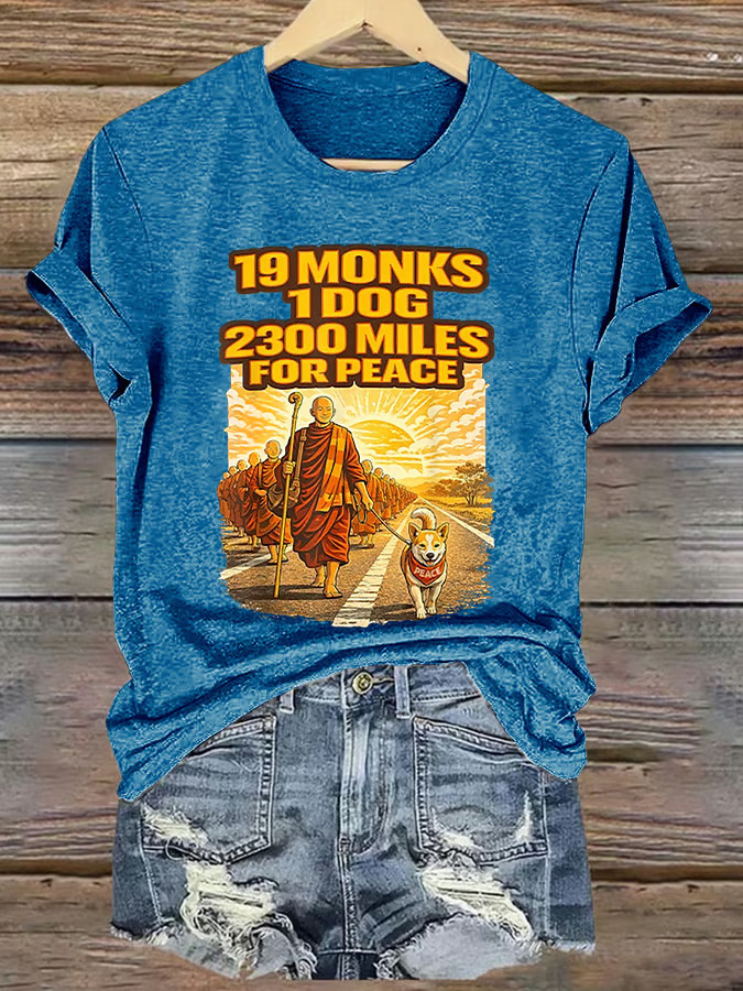 Aloka The Peace Dog Merch Walk For Peace 19 Monks 1 Dog 2300 Miles For Peace Shirt