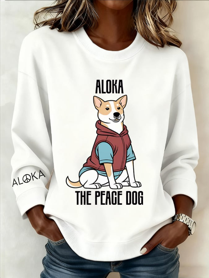 Aloka The Peace Dog Merch Walk For Peace Sweatshirt Minimalist Zen Monks Apparel
