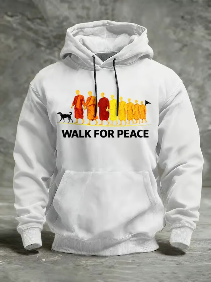 Aloka The Peace Dog Merch Walk For Peace With Aloka Dog Hoodie Buddhist Monks Apparel