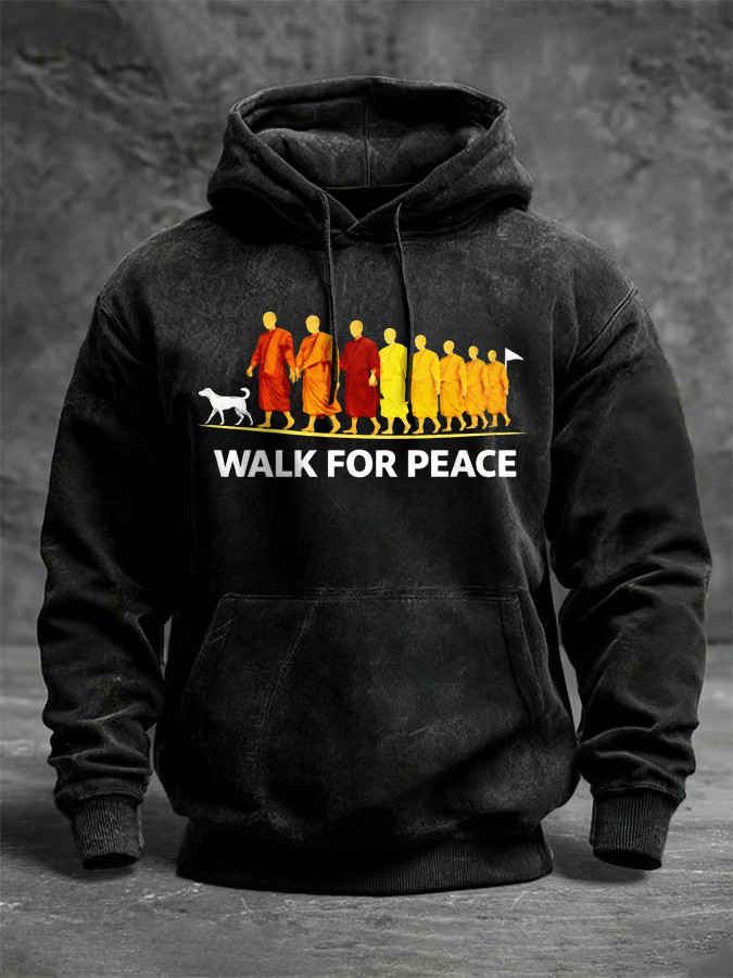 Aloka The Peace Dog Merch Walk For Peace With Aloka Dog Hoodie Buddhist Monks Apparel