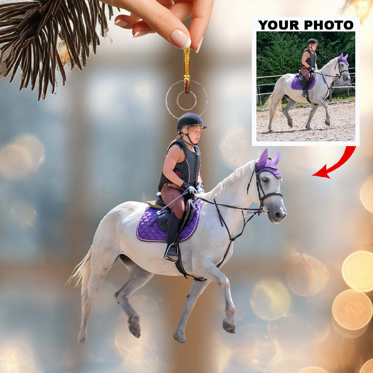 Along The Journey Personalized Photo Mica Ornament Christmas Gift For Horse Lovers