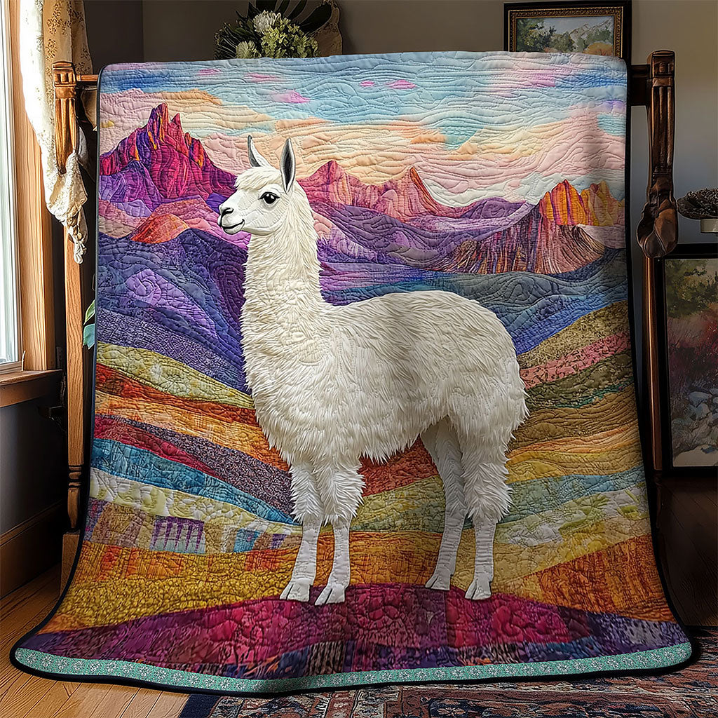 Alpaca Mountain Quilt Blanket Art Throw Blanket Cozy Gift Ideas For Alpaca Lovers